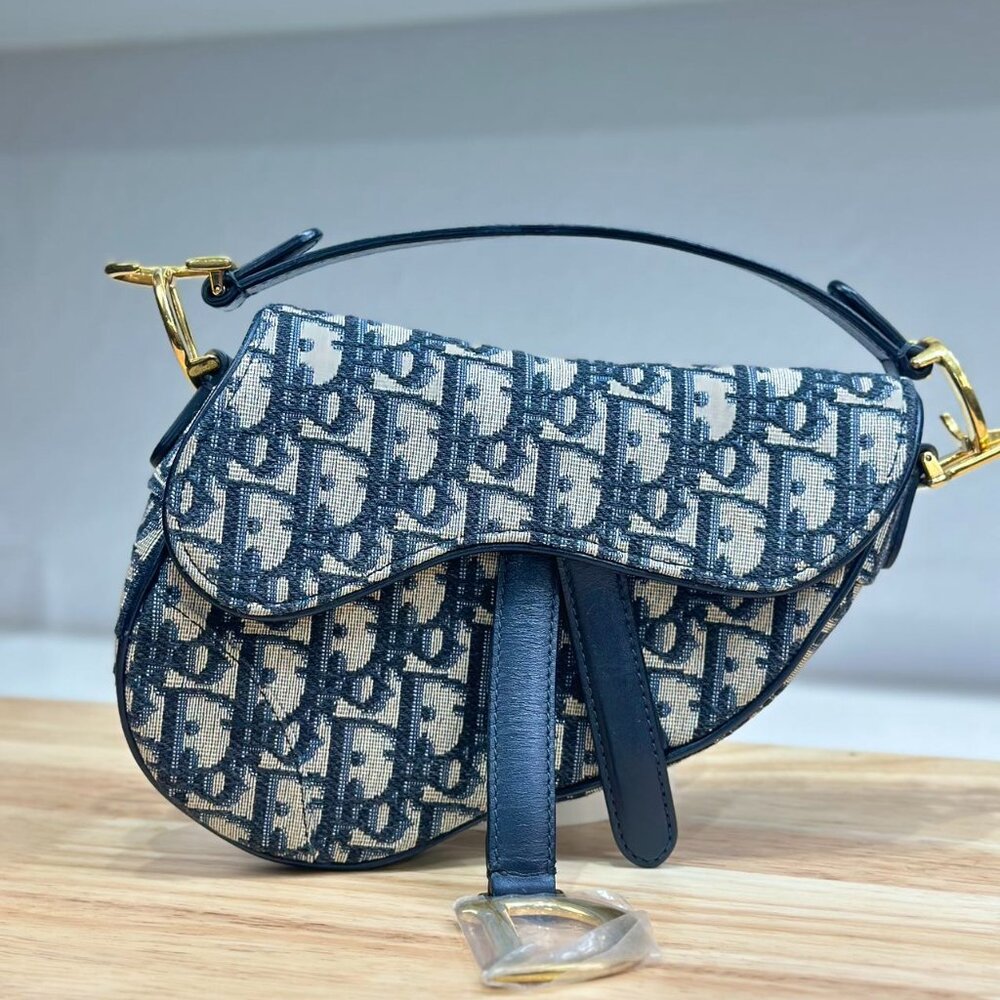 Christian Dior Oblique Printed Small Saddle Bag